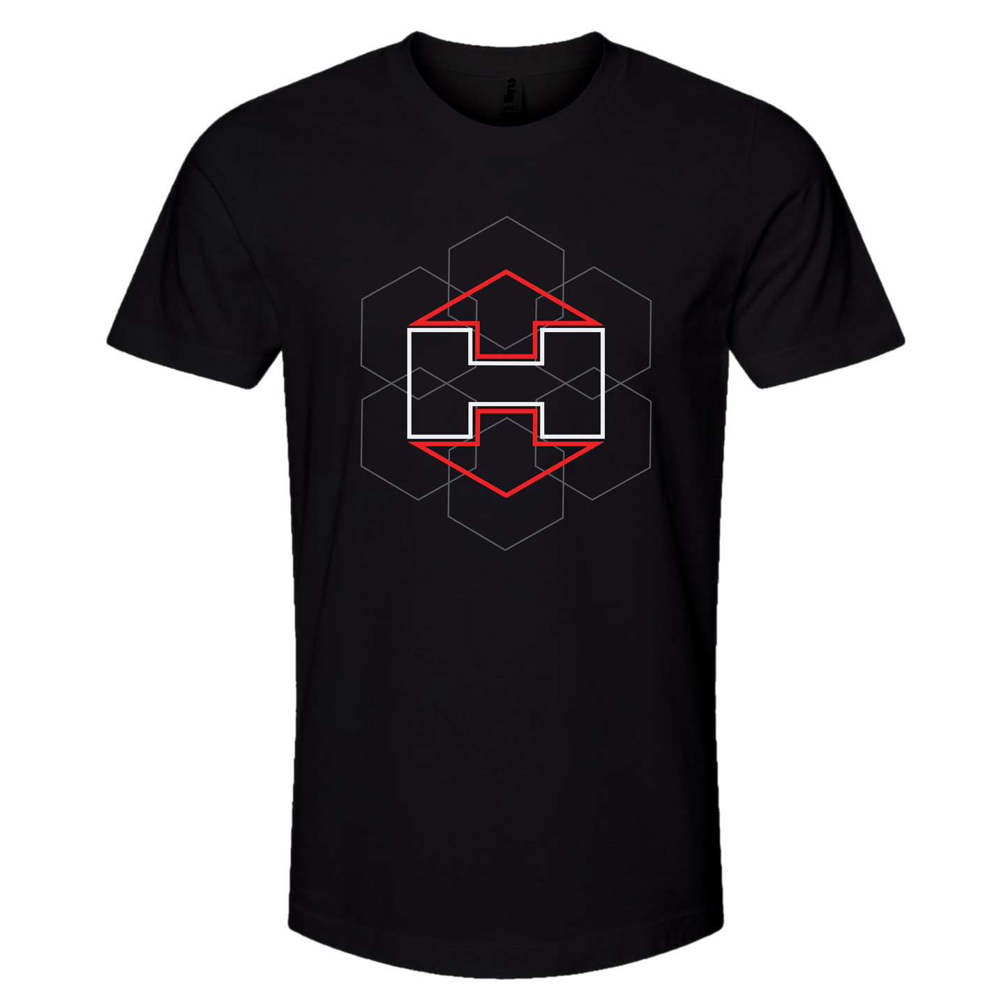 Geometric Hextat Badge Shirt - RED