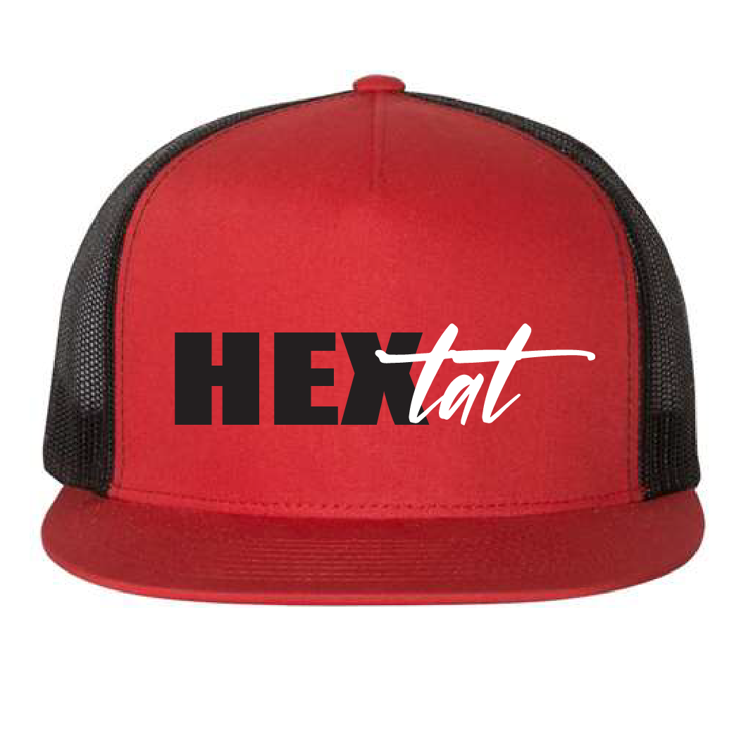 RED HEXTAT BRUSH EMBROIDERED - TRUCKER HAT