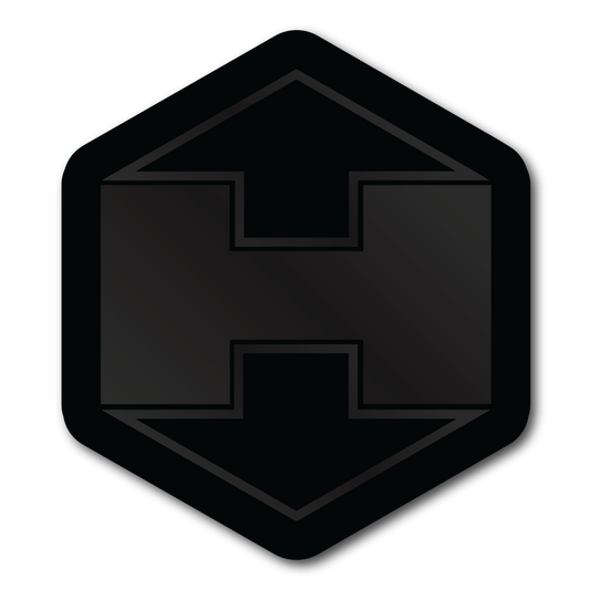 Black on Black HEX Badge Sticker - 3"x3"