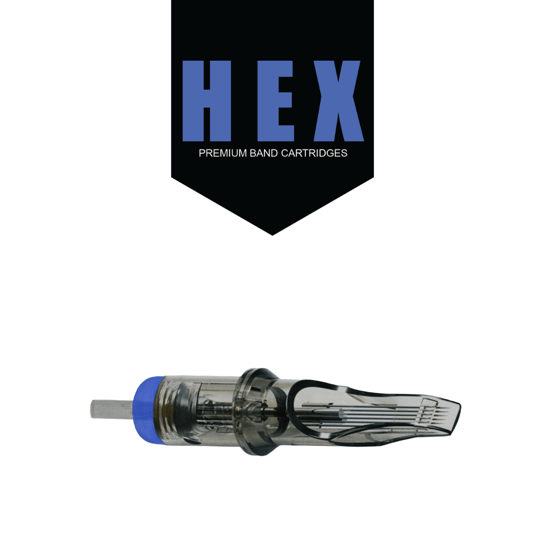 HEX Band Needle Cartridges #12 (0.35mm) Super Tight Round Liners X-Long Taper (Box of 20)