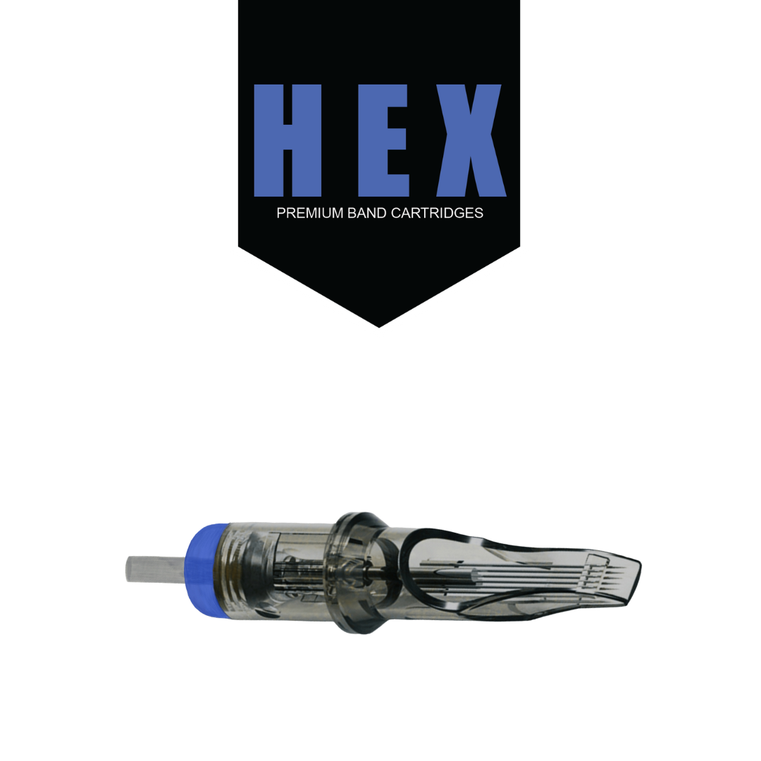 HEX Band Needle Cartridges #12 (0.35mm) Round Shaders Short Taper (Box of 20)