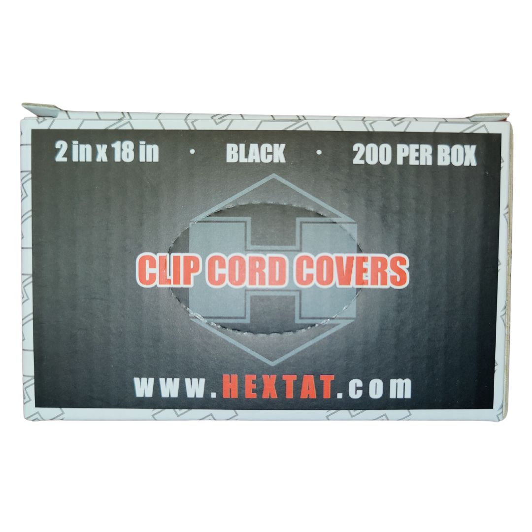 HEXTAT Black Clip Cord Covers (Box of 200)