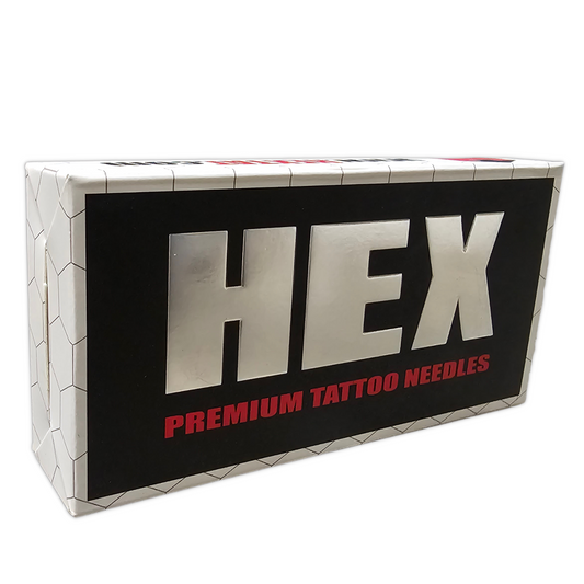 HEXTAT HEX Premium Tattoo Needles #12 (0.35mm) Curved Magnums Medium Taper (Box of 50)