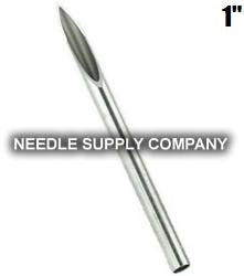HEX 1" Straight Body Piercing Needles - Box of 100
