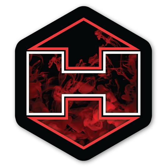Red Smoke HEX Badge Sticker - 3"x3"