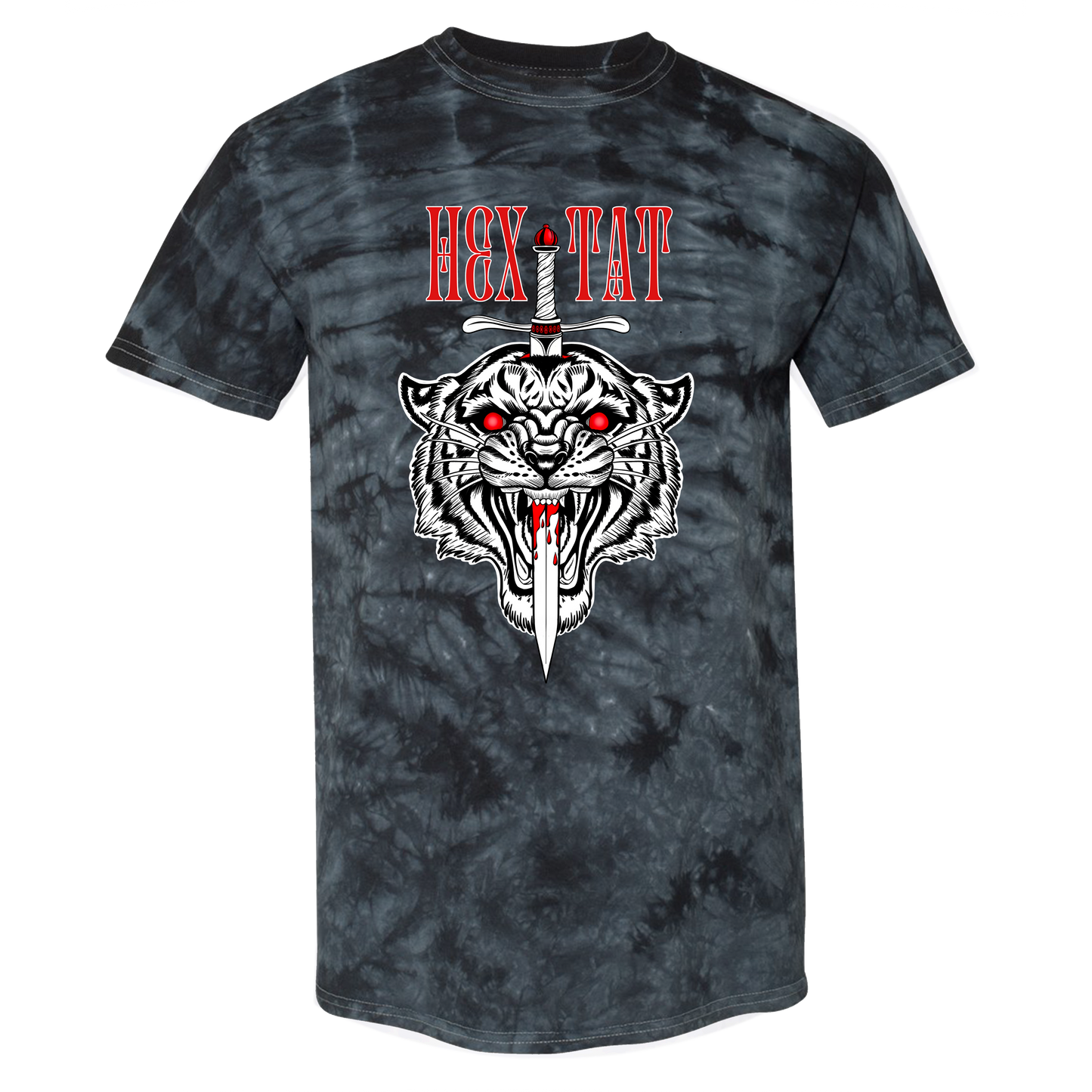 Hextat Tiger Tie Dye Shirt - Black