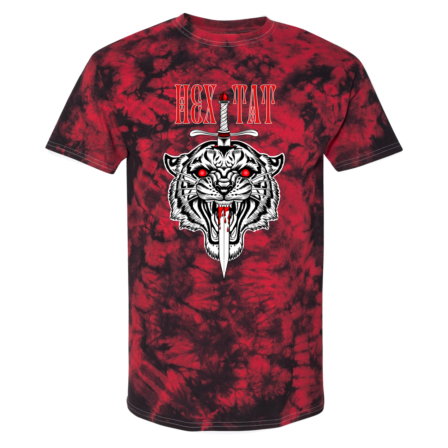 Hextat Tiger Tie Dye Shirt - Red