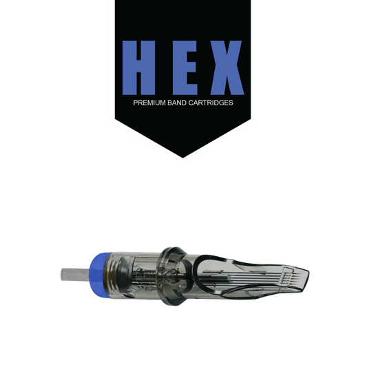 HEX Band Needle Cartridges #12 (0.35mm) Super Tight Round Liners X-Long Taper (Box of 20)