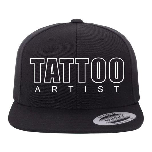 Black Snapback Hat w/ Tattoo Artist
